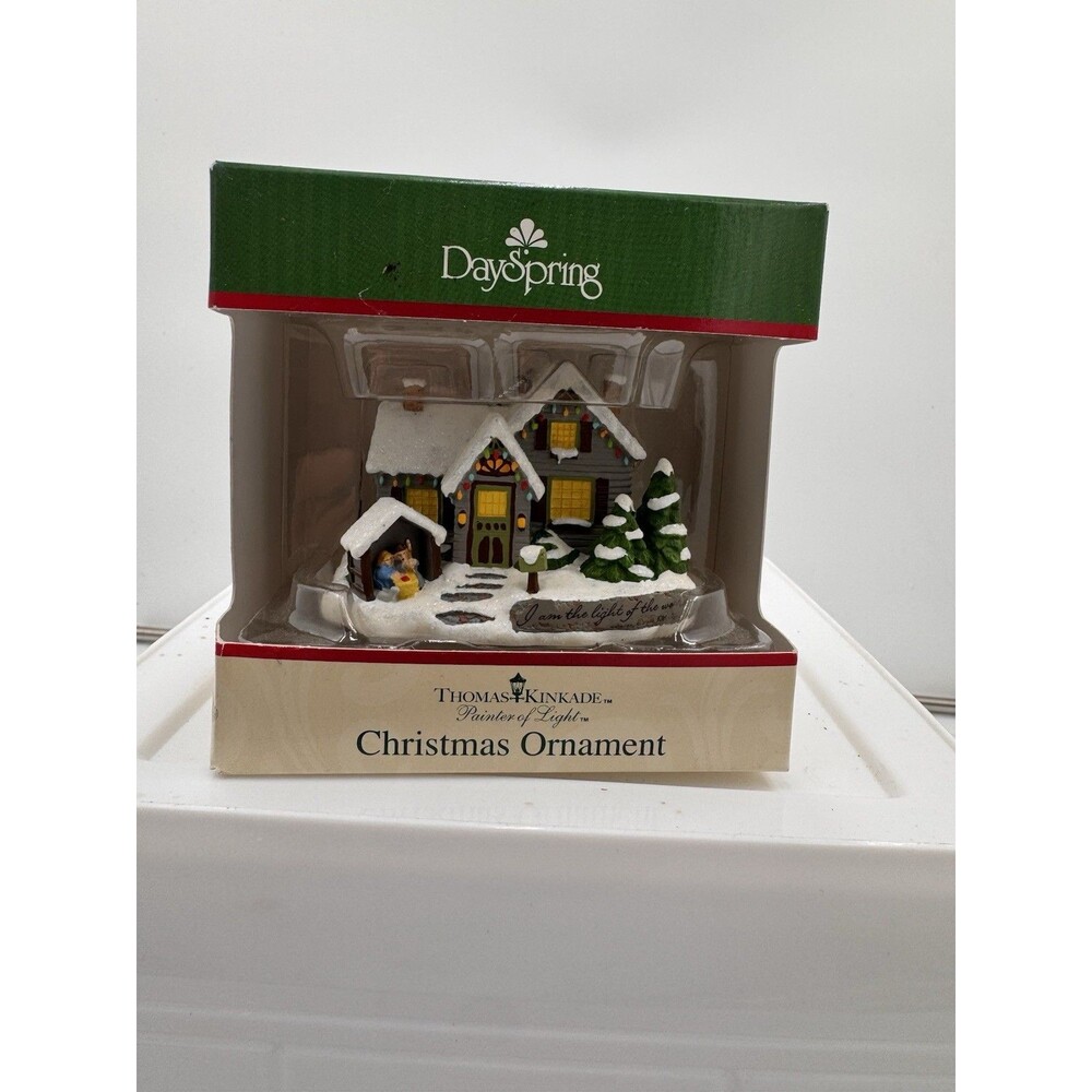 Rare DaySpring Thomas Kinkade Painter of Light Christmas House Ornament 2011 New